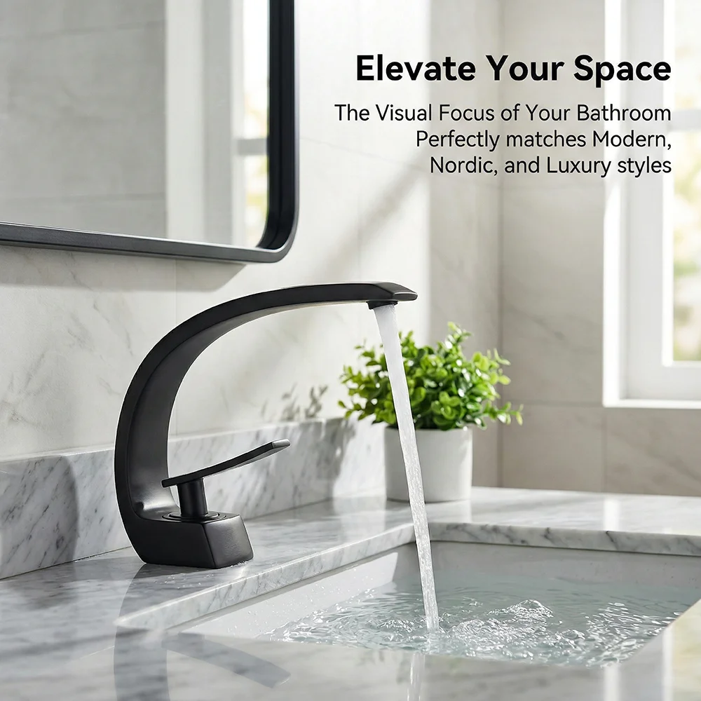 Matte Black Bathroom Faucet, A - Silicone Tap Washer recensie en prijs