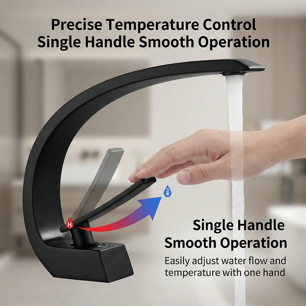 Matte Black Bathroom Faucet, A - Silicone Tap Washer recensie en prijs