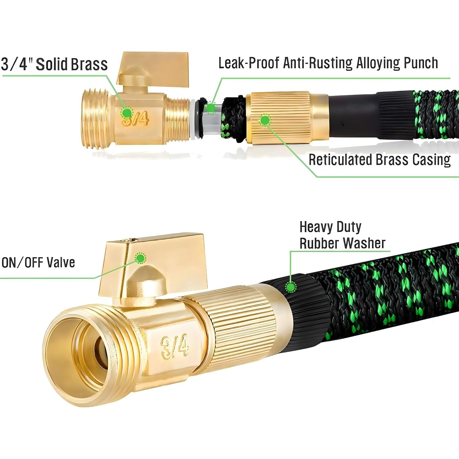 Non-Expandable Garden Hose wit - Flexible Hose Braided recensie en prijs