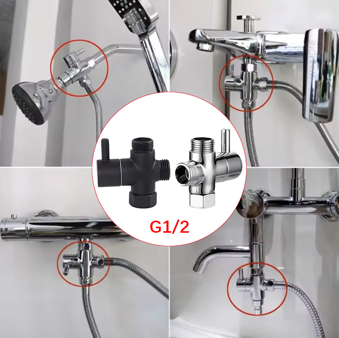 Black Silver 3 Way T-Adapter D - Shower Valve Cartridge recensie en prijs
