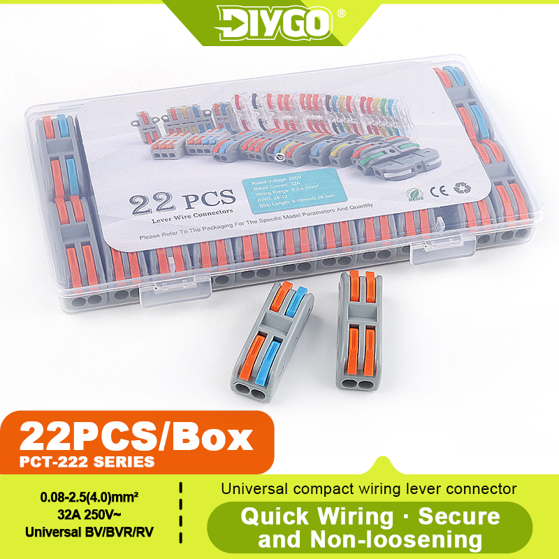 DIY GO 22PCS Lever Wire Connec - Push Fit Connector recensie en prijs